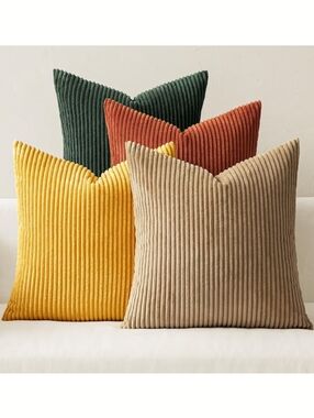 Miulee NWT 4pk 18" Corduroy Plush Decorative Throw Pillow Covers Multicolor
